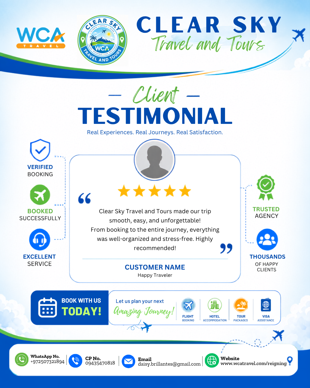 Client Testimonial and Booking Review Graphic